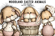 Woodland easter animals, an Illustration by CreationArt (Thumbnail 1 of 5)