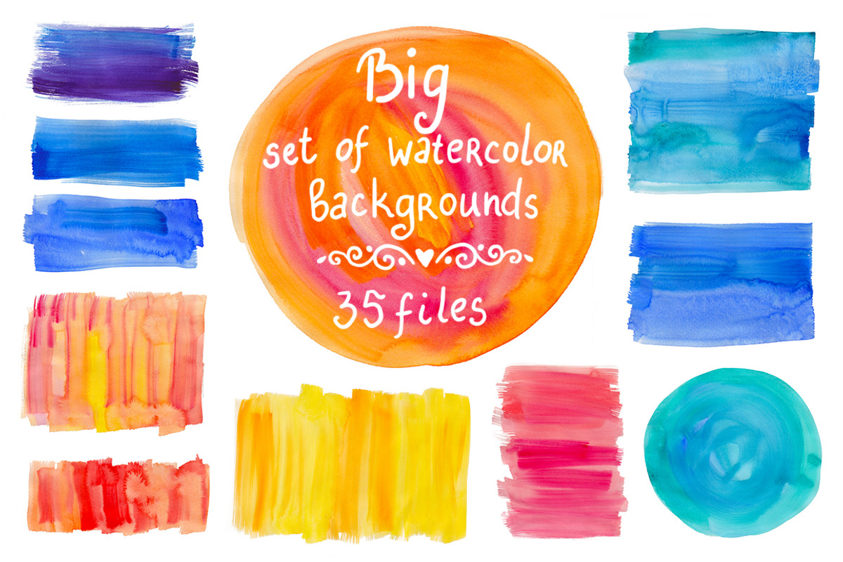 Big set of watercolor backgrounds #2