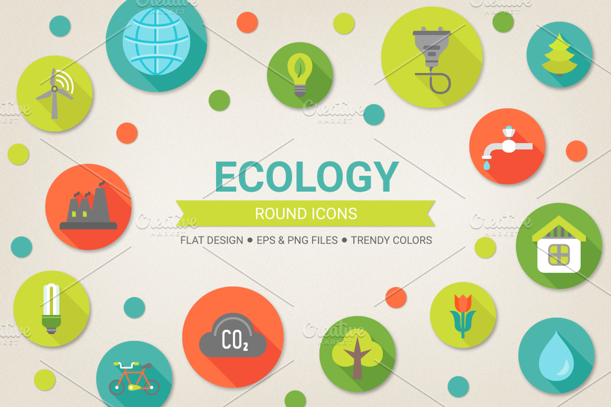 Round eco icons