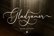 Gladyamor | Modern Calligraphy, a Script Font by Denustudios (Thumbnail 1 of 12)