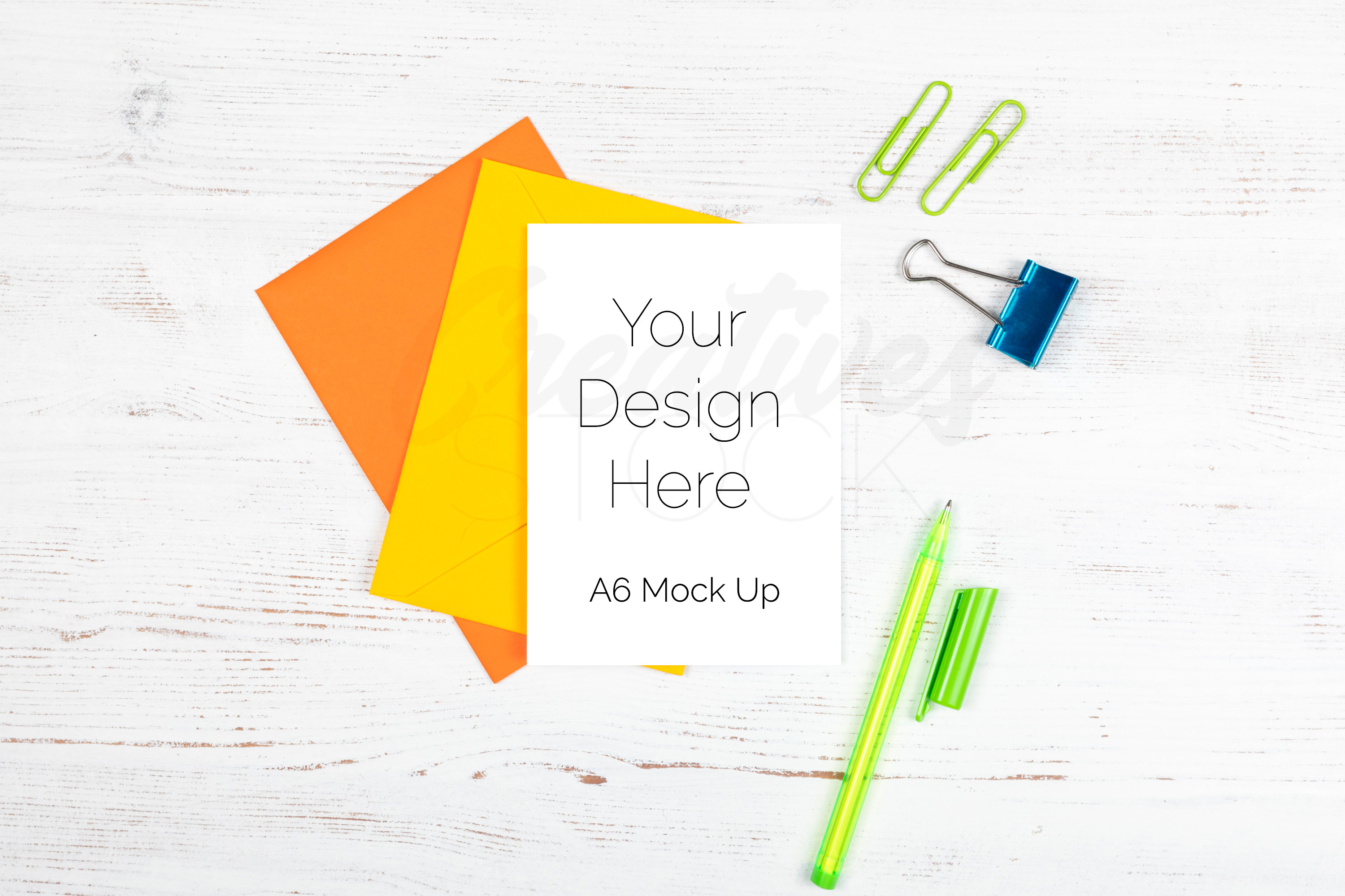 A6 Greetings Card Stock Photo, a Print Template by Creatives STOCK