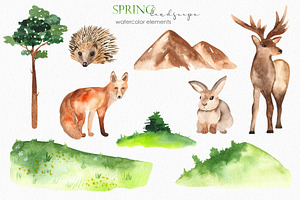 Spring Landscape Watercolor