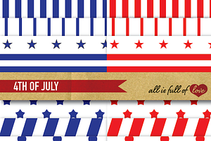 -20% 4th of July Background Patterns, a Pattern Graphic by All is full of Love