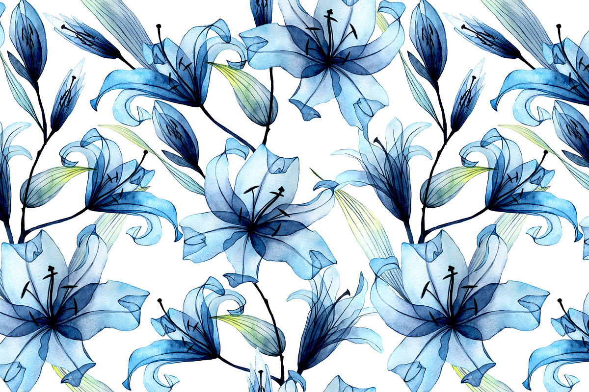 Transparent Flowers. Patterns, a Pattern Graphic by made by Tanya (Photo 4 of 5)