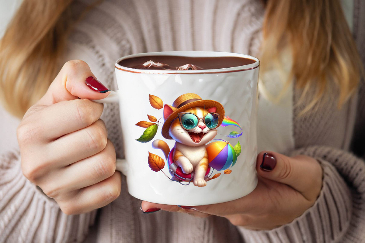 Funny Cat Summer PNG Sublimation Cli, an Illustration by SVGArt (Photo 6 of 8)