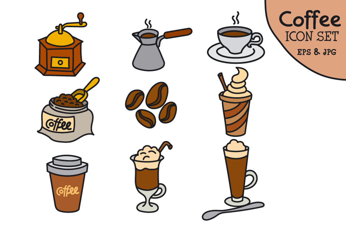 Coffee Icon Set, an Icon by Oleg Tokarev Art