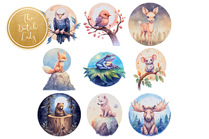 Moonlight Animals Clipart Set