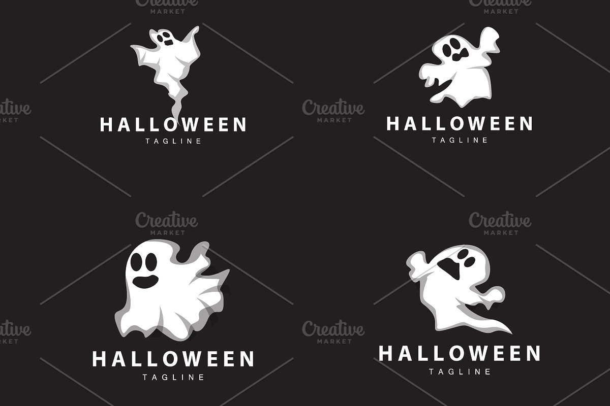 Spooky Ghost Logo, Simple Halloween, a Branding & Logo Template by Maylianaw28
