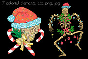 Scary Christmas Skulls, a Decorative Illustration by Samiramay (Thumbnail 3 of 5)
