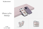 iPhone 14 Pro Mockup, an iPhone Mockup by zuhraabdullah (Thumbnail 1 of 28)