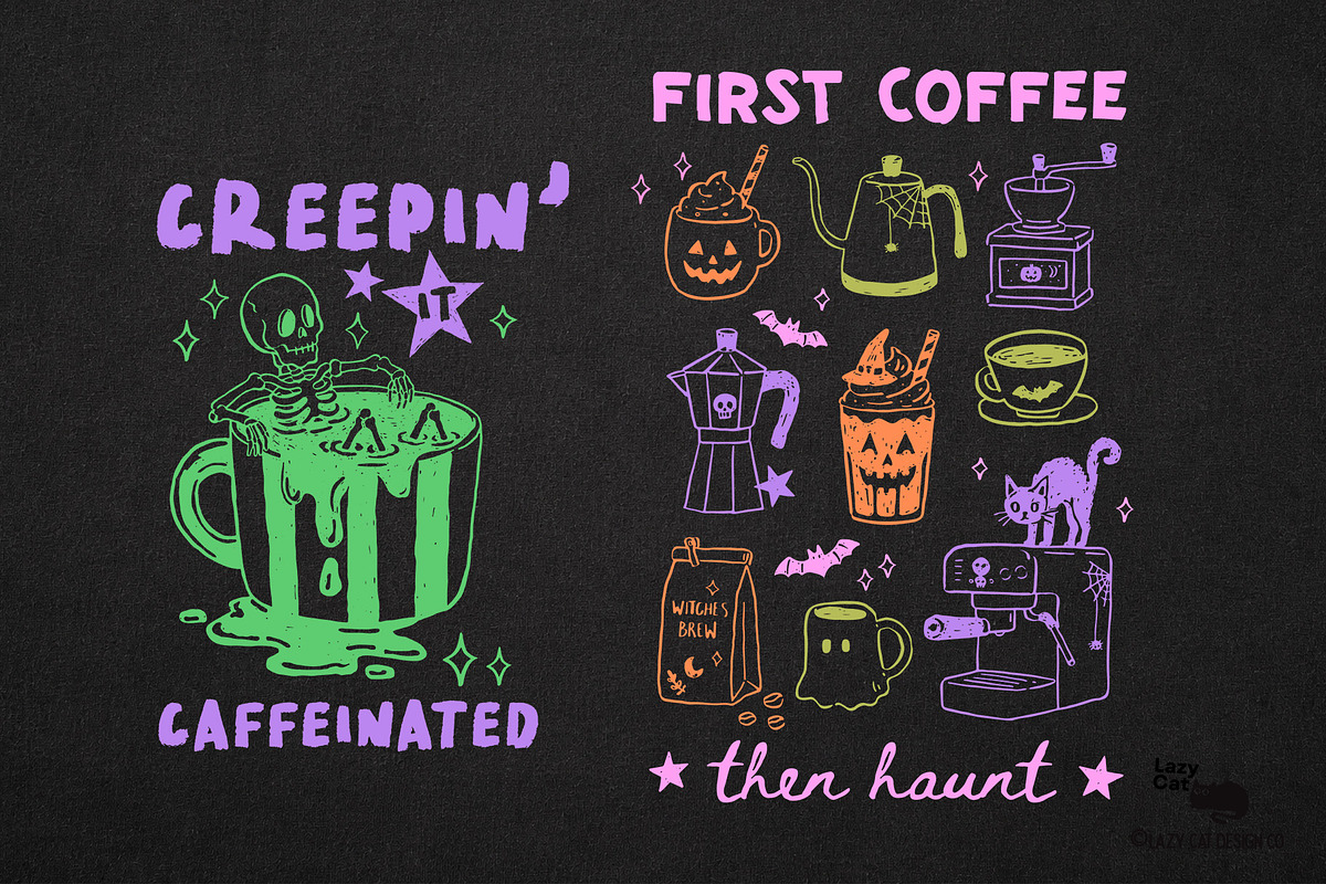 Halloween Coffee Hand-drawn Designs, an Object Graphic by Lazy Cat (Photo 7 of 7)