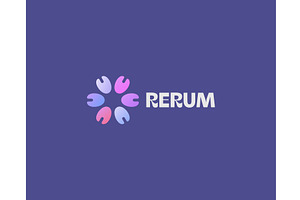 A flower logo from gradient shapes