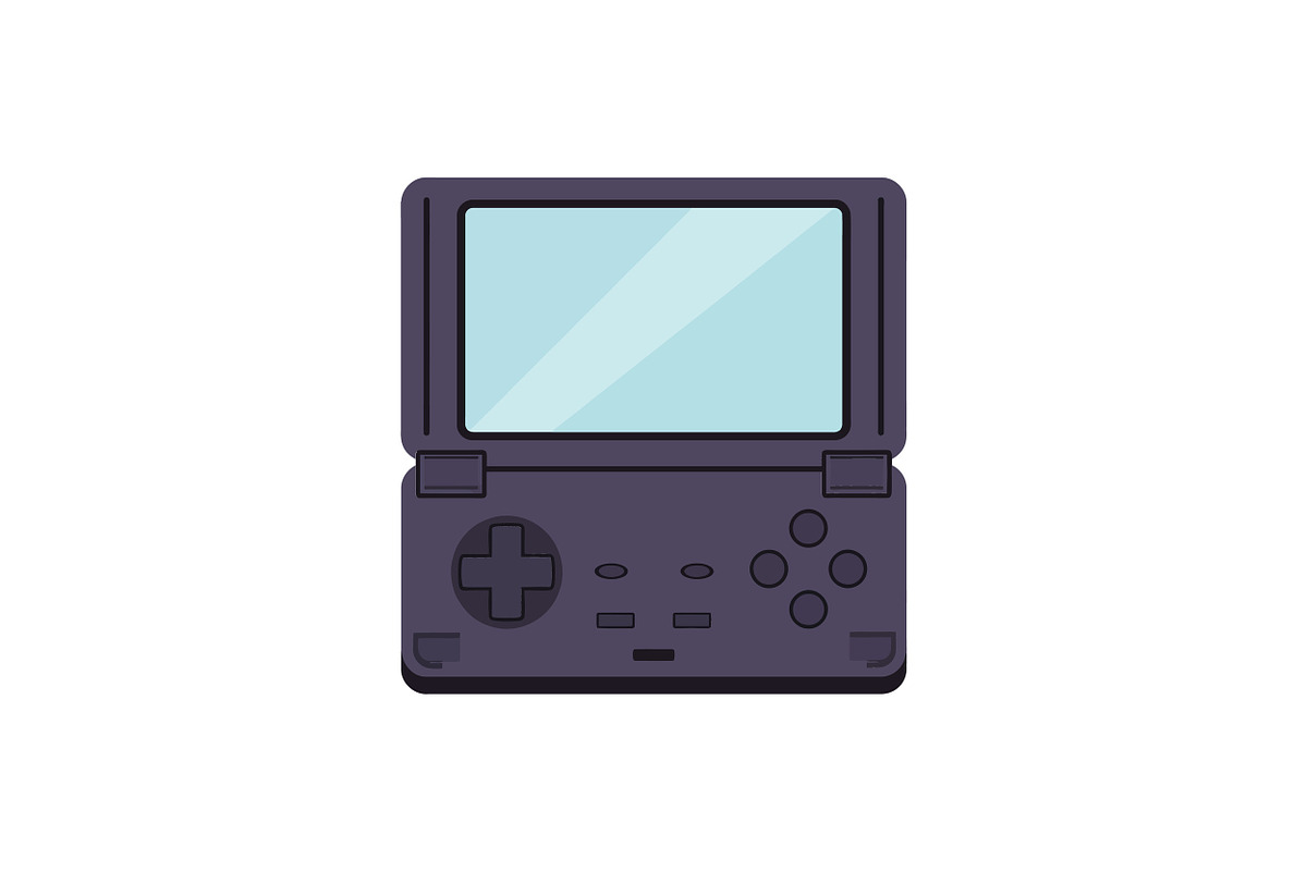 Portable handheld gaming console des, an Illustration by designvectx