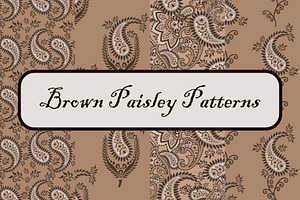 Brown Paisley Patterns, a Pattern Graphic by ThaiByGaew