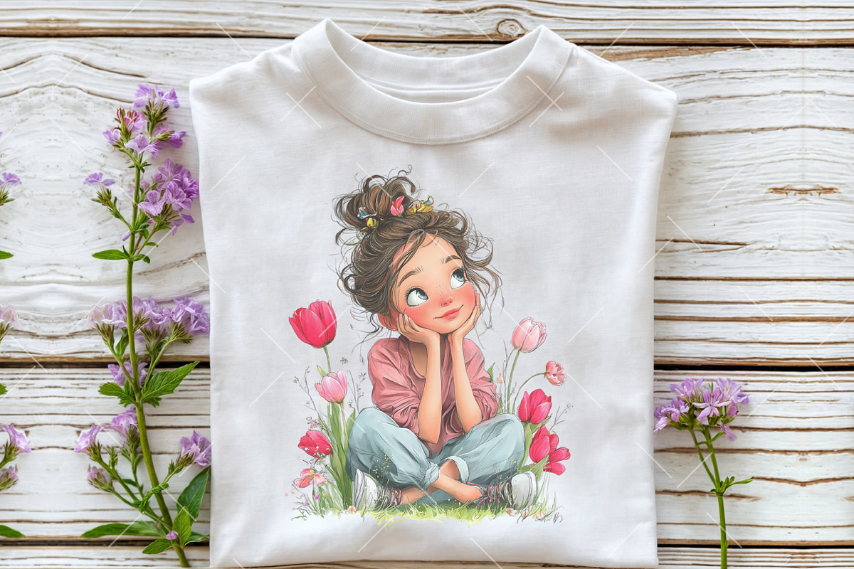 Whimsical Spring Girl Clipart, an Illustration by OK Design (Photo 5 of 6)
