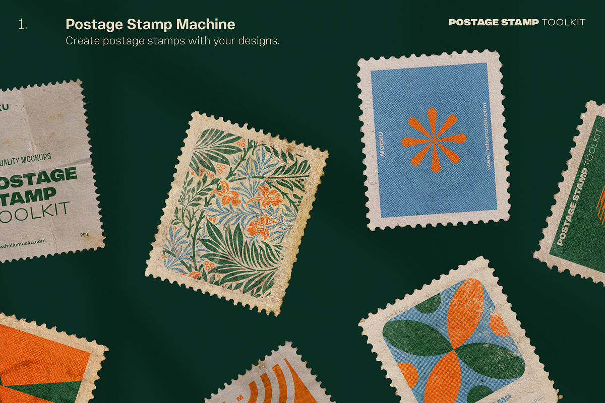 Postage Stamp Toolkit, a Packaging Mockup by Mocku (Photo 4 of 22)