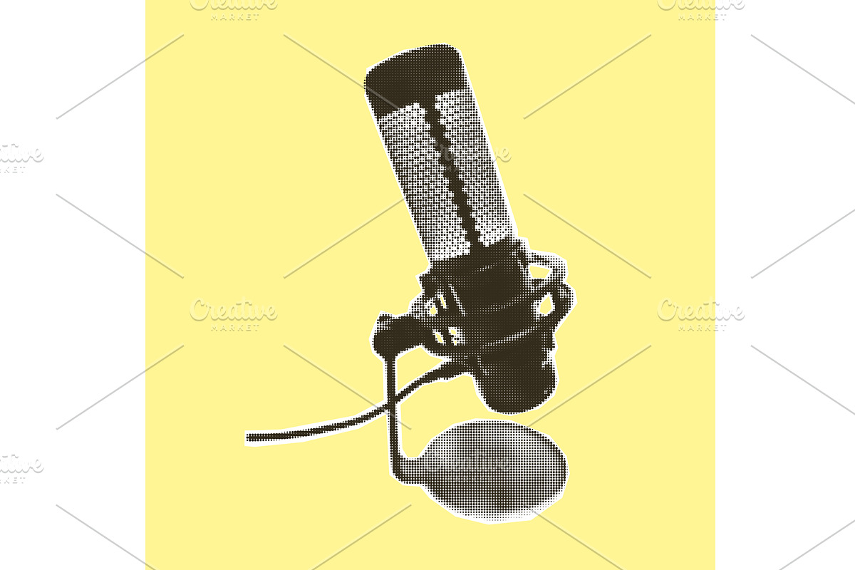 Studio microphone for podcast, an Illustration by Zimages