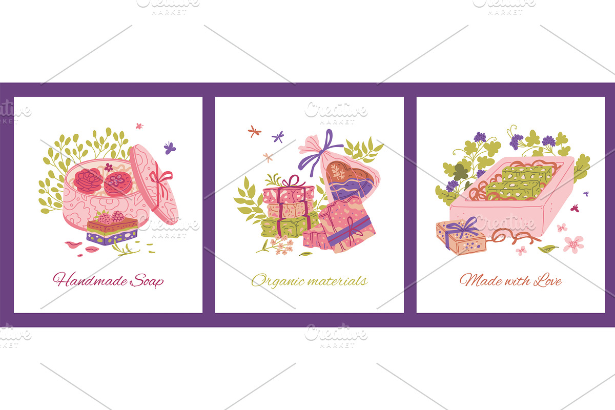 A collection of vector posters with, an Illustration by Sabelskaya