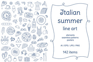 Italian Summer line art