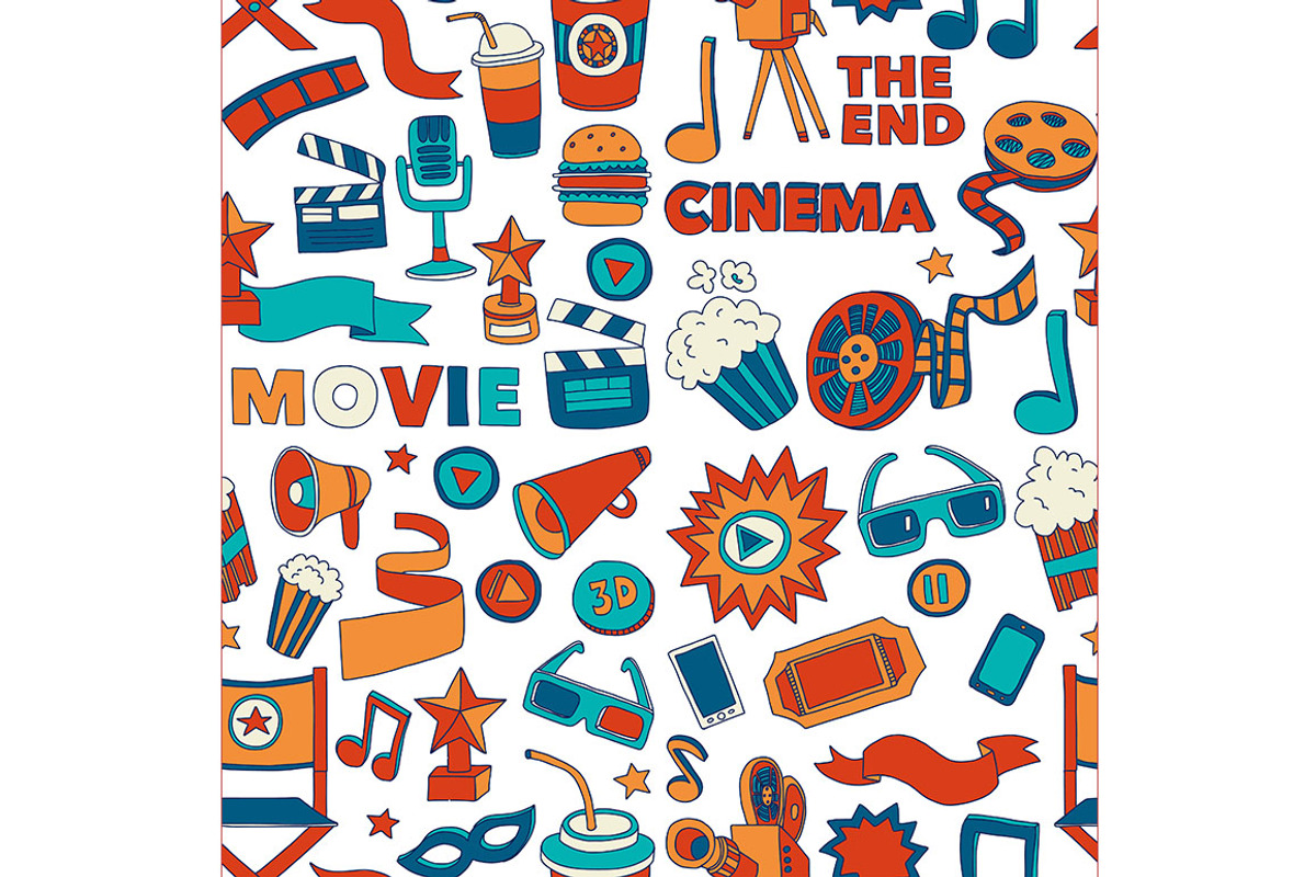 It's movie time! White background, a Texture Illustration by Art Loft (Photo 2 of 16)