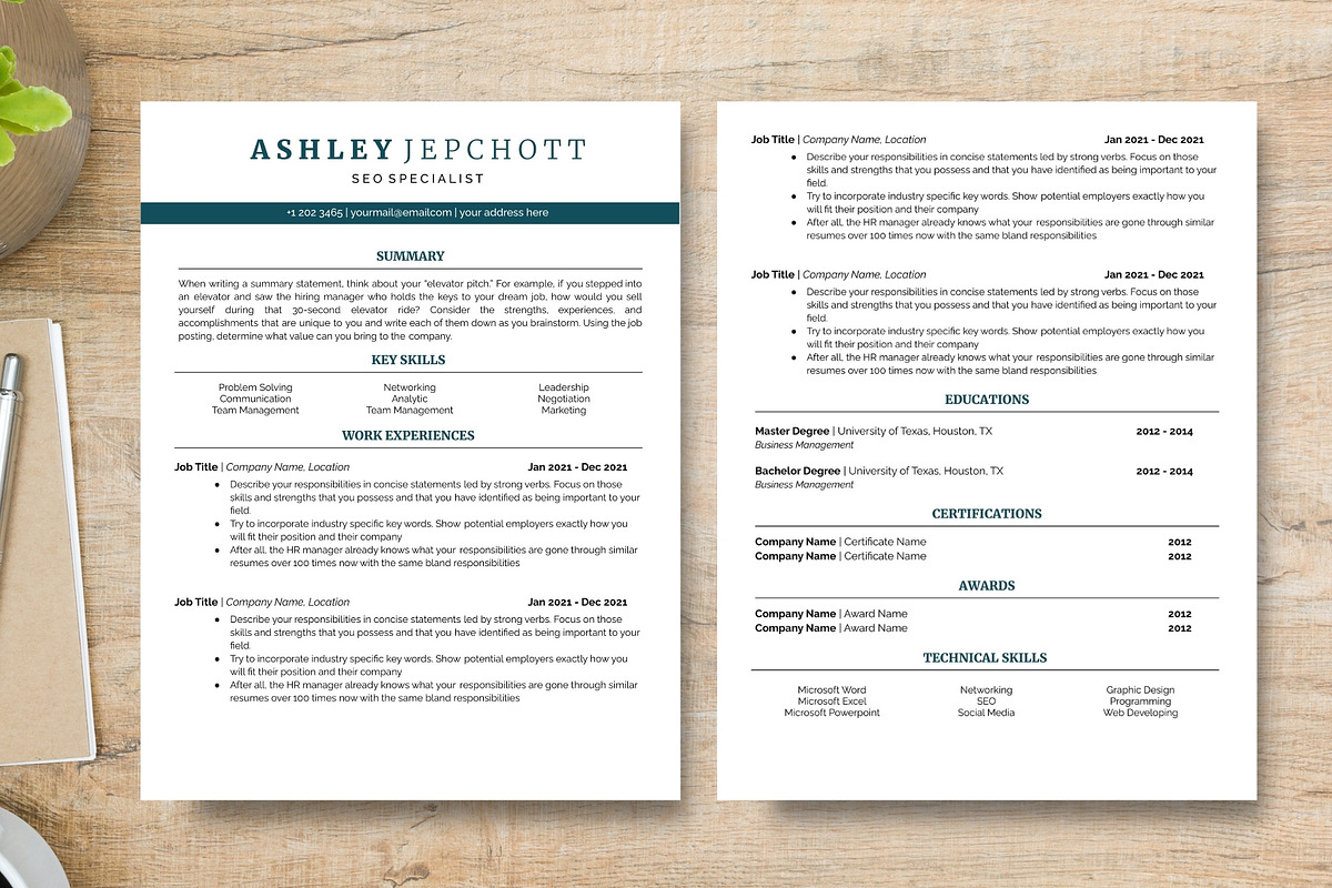 ATS friendly resume google docs, a Resume Template by bonadigitals (Photo 2 of 4)