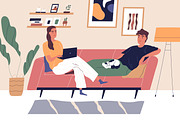 Couple spend time together at home, a Person Illustration by Good Studio (Thumbnail 3 of 3)