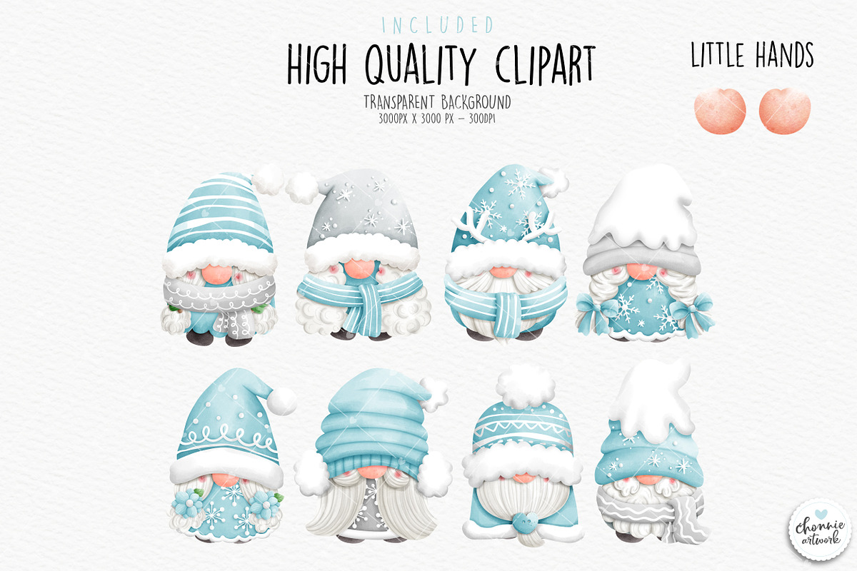 Winter gnome clipart, gnome clipart, a Seasonal Illustration by Chonnieartwork (Photo 3 of 6)