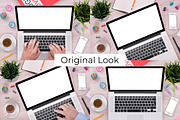 MacBook Top View Responsive Mockups, a Books & Magazine Mockup by Mockups & Illustrations (Thumbnail 6 of 9)