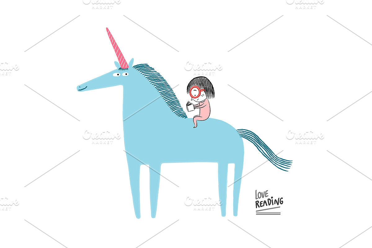 Little girl reading Collection 04, an Animal Illustration by Irene Loal (Photo 3 of 7)