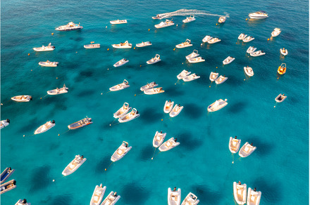 Aerial view of luxury yacht and boat, a Nature Photo by den-belitsky