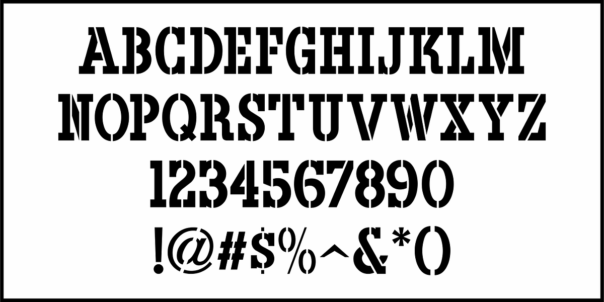 Back Lot Stencil JNL, a Font by Jeff Levine Fonts (Photo 3 of 5)