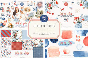 4th of July Collection, a Decorative Illustration by PeDe Designs