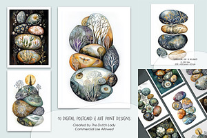 Pebble Art Postcards & Art Prints