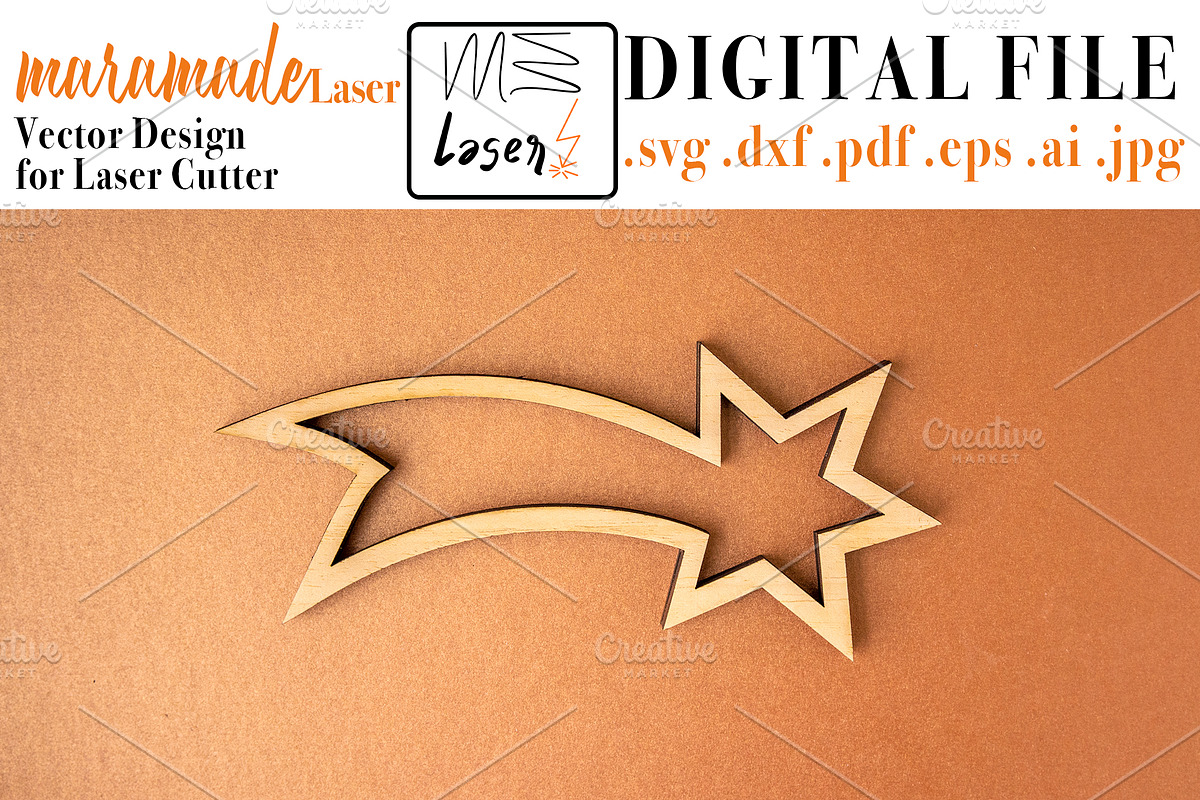 ChristmasStar VectorFile 4 Laser Cut, an Object Graphic by MaramadeLaser (Photo 1 of 5)