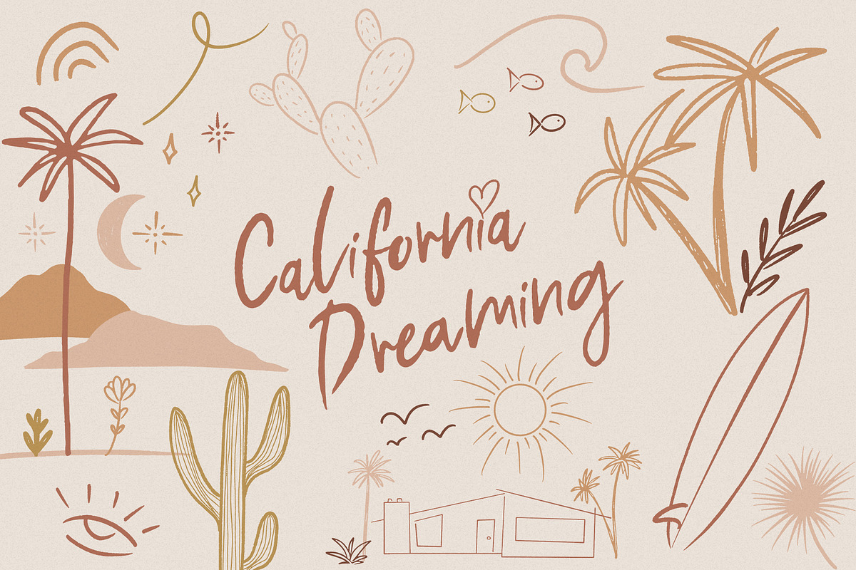 California Dreaming Graphic Bundle, a Texture Illustration by Megs Lang (Photo 1 of 9)