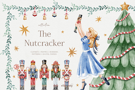 Nutcracker Watercolor Clipart, an Illustration by GauSilvaStudio