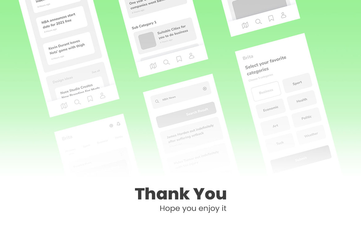 News Wireframe Apps, a Websites & App Template by INSPR STD (Photo 5 of 6)