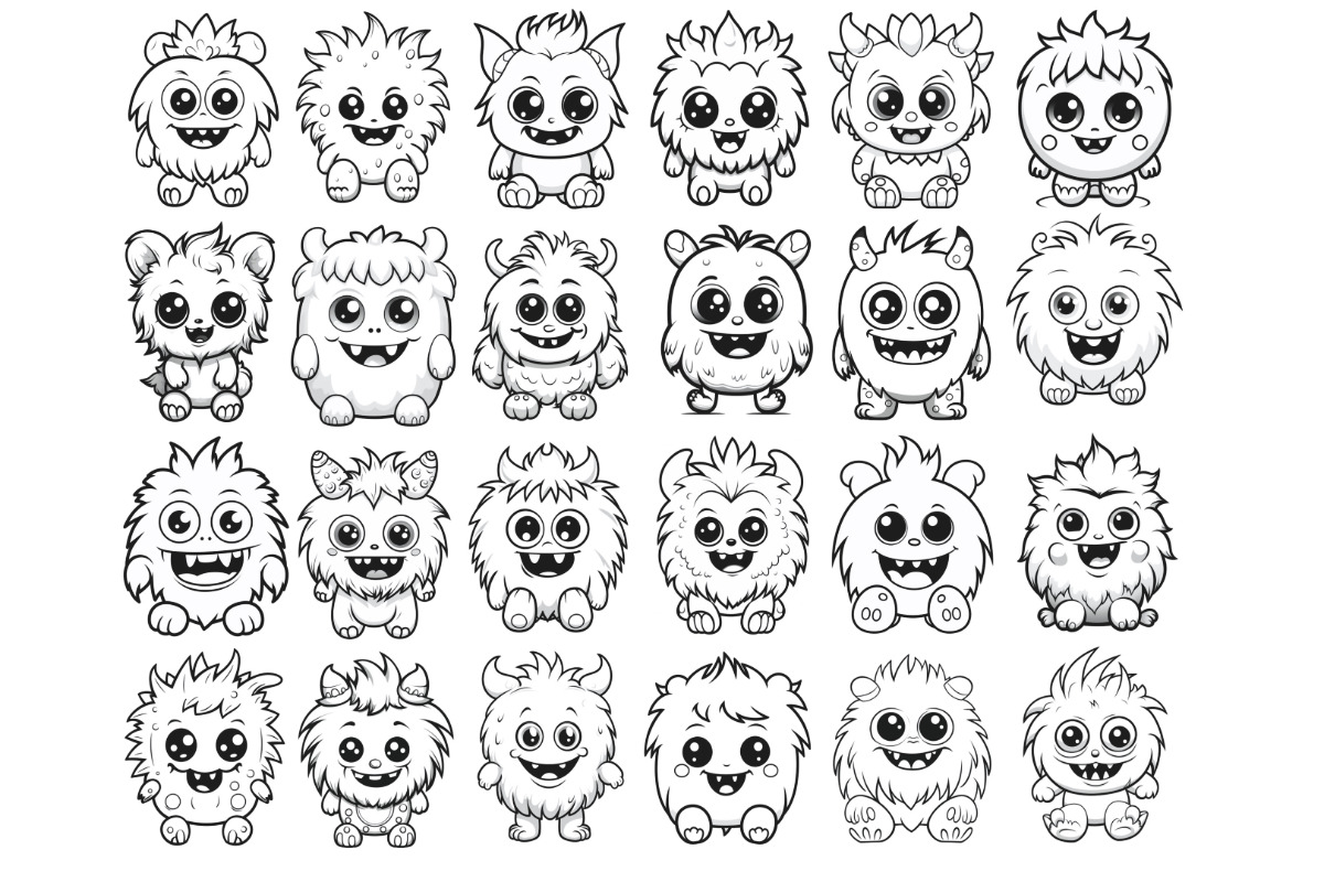 Cartoon Monsters Set 1 Procreate, a Brush Add-On by Disasterology Ink (Photo 10 of 10)