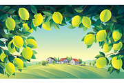 Summer fruity landscape, a Food Illustration by Countryside life (Thumbnail 6 of 13)