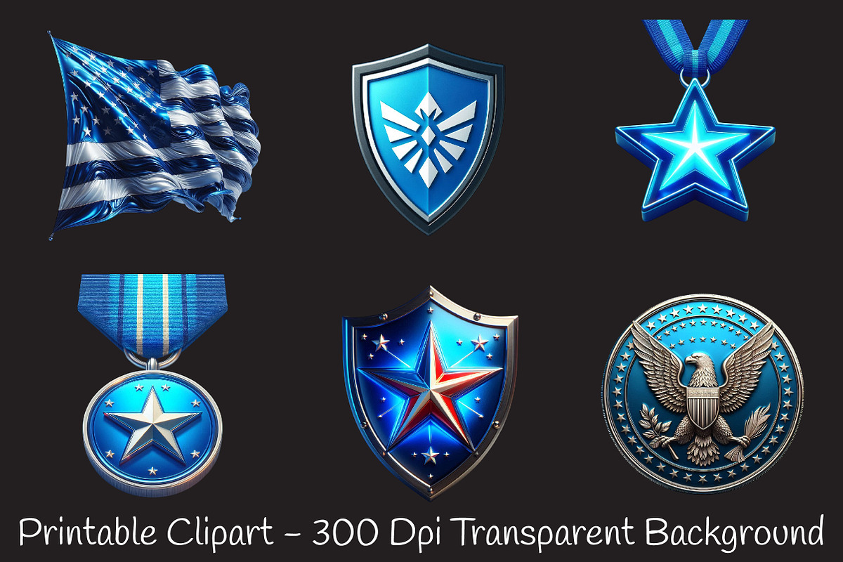 Blue Veterans Day Clipart, an Illustration by RobertsArt (Photo 4 of 7)
