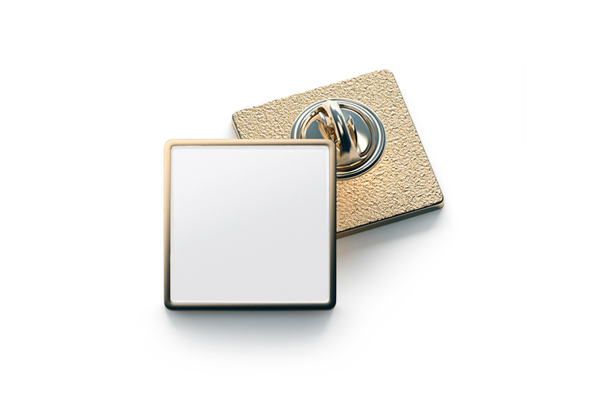 Rectangle Enamel Pin 3D Model, an Object 3D Model by rebrandy