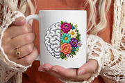 Mental Health Floral Brain Faux Yarn, an Illustration by designcity5 (Thumbnail 3 of 9)