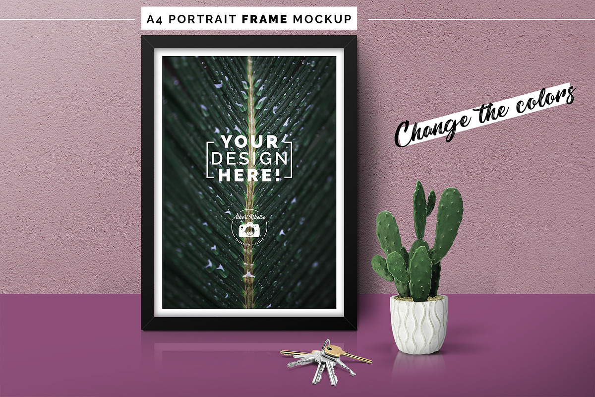 A4 Portrait Frame Mockup, a Print Template by Álbori Produções (Photo 2 of 4)