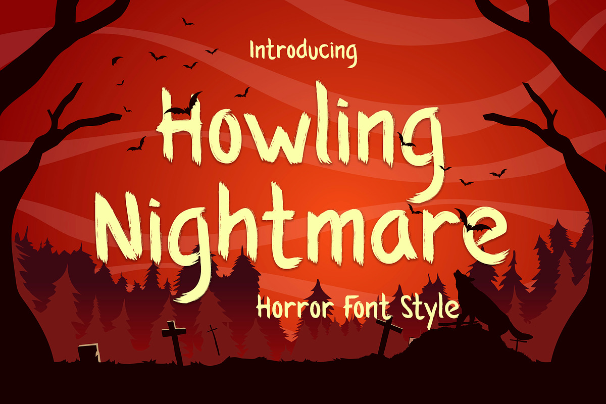 Howling Nightmare - Horror Font Styl, a Sans Serif Font by Typefactoryco (Photo 1 of 8)