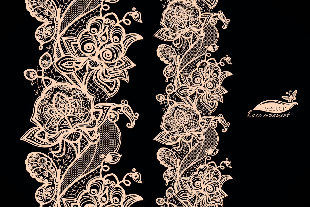Seamless lace pattern with flowers, a Pattern Graphic by Vikpit (Photo 3 of 3)
