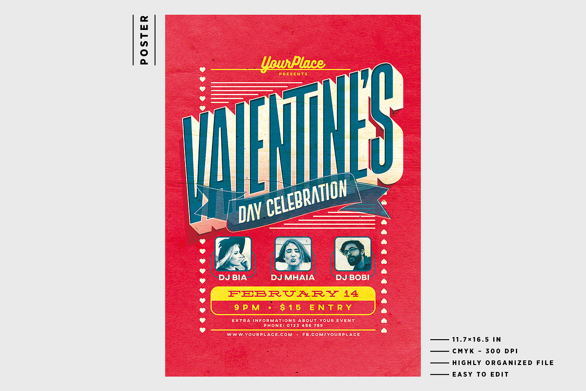 Valentine's Day Templates, a Flyer Template by Mariux (Photo 3 of 4)