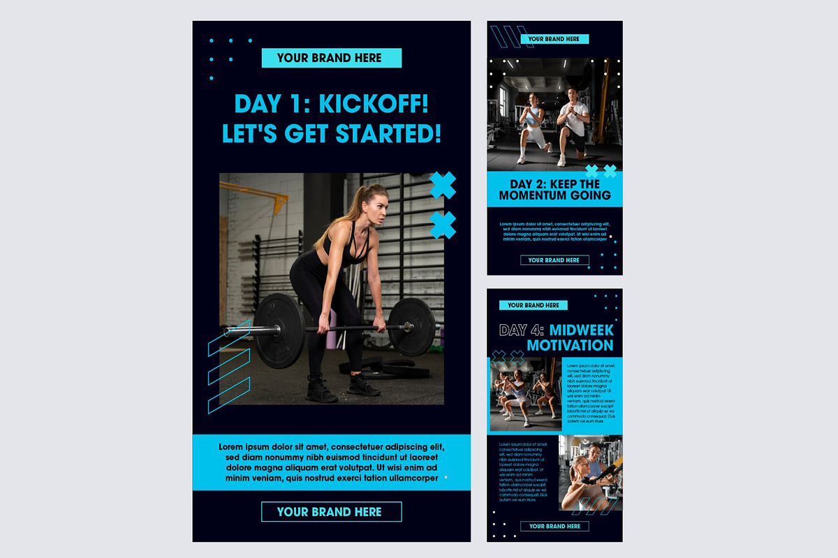 Fitness Challenge Daily Stories, a Templates & Theme by studiogstock (Photo 4 of 4)