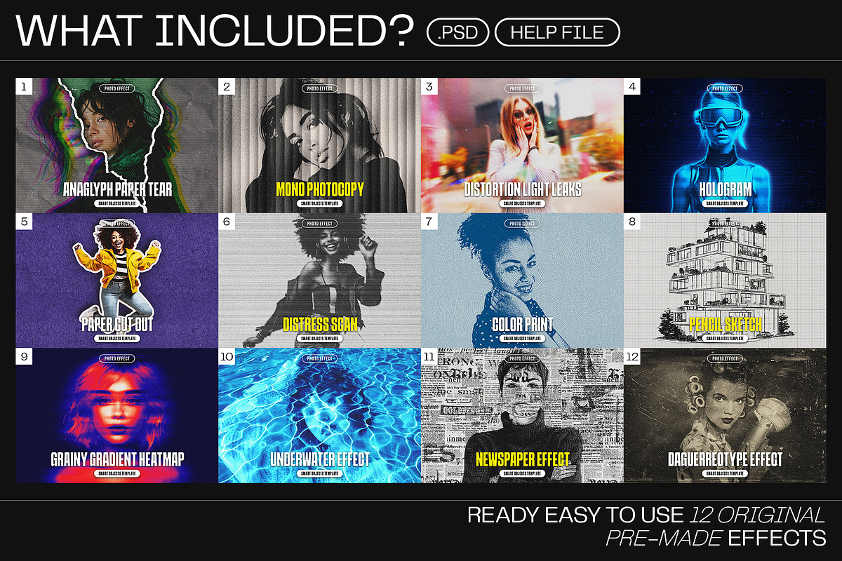 12 Photo Effect Templates, a Layer Style Add-On by iDoodle Studio (Photo 2 of 6)