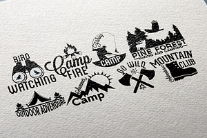 Retro Camping Labels