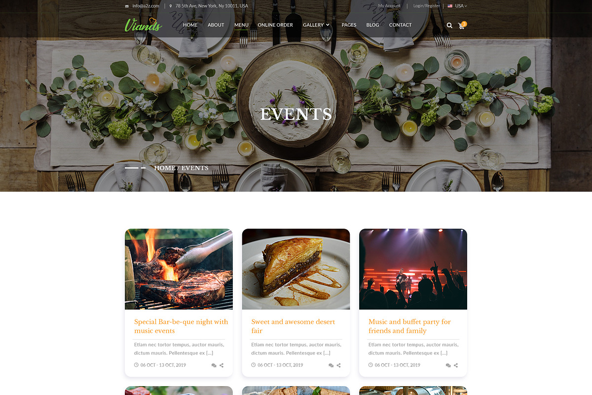 Viands Restaurant PSD Template, a Landing Page Template by Andit themes (Photo 8 of 20)